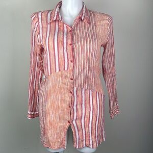 Serengeti Long Gauzy Button Down